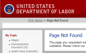 Former link to AIs on U.S. DOL website returns "Page Not Found"